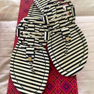 SOLD Tory Burch Miller Sandals Blue and White